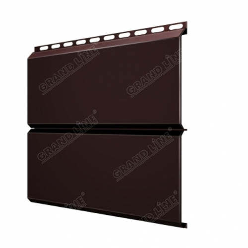 Сайдинг металлический ЭкоБрус 0,345 Grand Line 0,5 Quarzit RAL 8017 шоколад Metallic Сайдинг металлический ЭкоБрус 0,345 Grand Line 0,5 Quarzit RAL 8017 шоколад Metallic